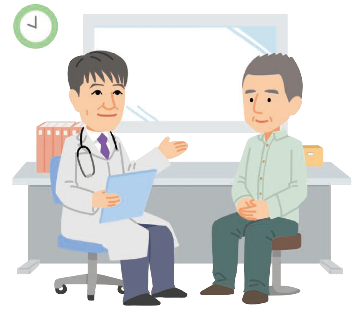 医者の話を聞く患者さん